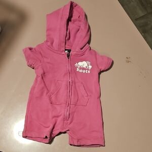 Roots Fuchsia Baby Hooded Romper